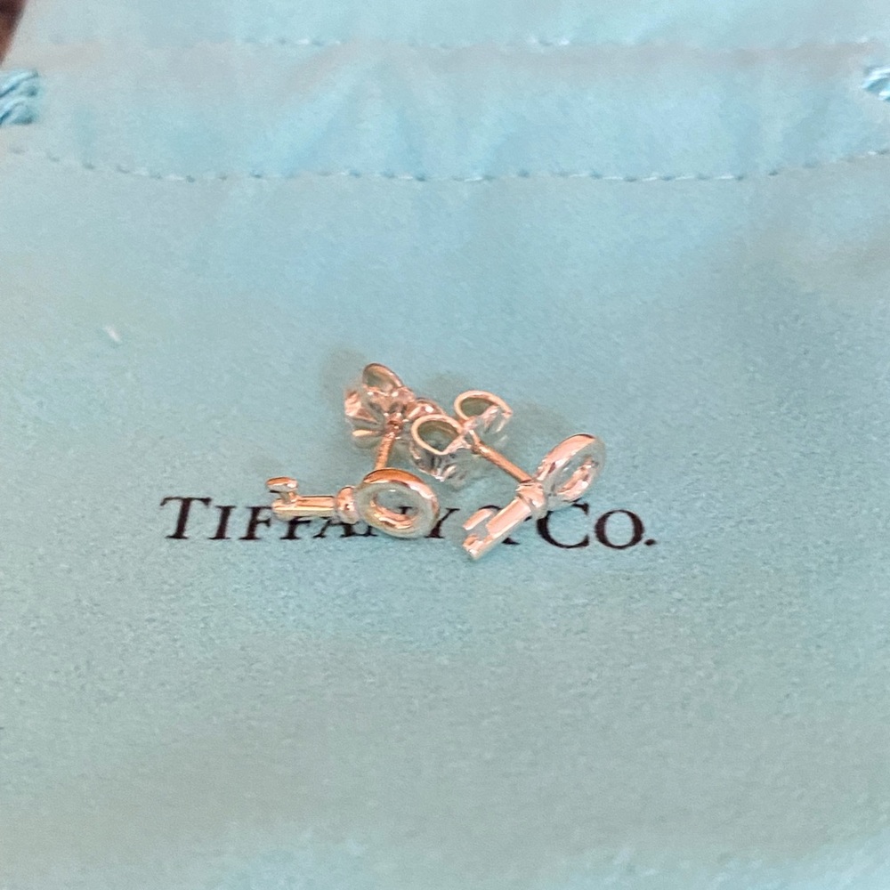 Tiffany and Co. sterling silver stud lock earrings